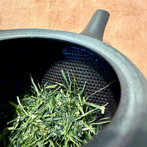 Blue kyusu Japanese teapot